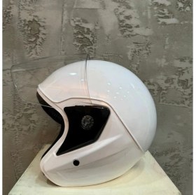 Resim Kask Beyaz Yarım Motosiklet & Bisiklet Kaskı Çenesiz Kask 