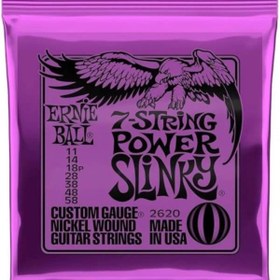 Resim AyrStore Power Slinky 7 Telli Nikel Yara Elektro Gitar Telleri, Ölçü 11 58 