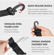 Resim Vkemall Kano Ve Kayak Kayağı Sabitleyici, Nilon Bantlı Büyücü Zıp, Kayıp Engelleme Halkası, 4 Adet Set Kk-a37 