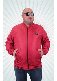 Resim Mocgrande Büyük Beden Basic Pilot Mont 23823 Kırmızı-Kırmızı 