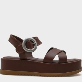 Resim Capone Outfitters Dolly Çapraz Bantlı Konfor Tokalı Dolgu Topuklu Kadın Sandalet 