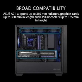 Resim Asus A21 Temperli Cam USB 3.0 mATX Mesh Siyah Mid Tower Kasa 