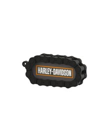 Resim Harley Logolu Özel Tasarım Zincir Detaylı Motosiklet Anahtarlığı Turuncu 