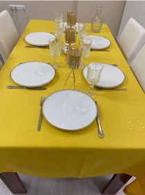 Resim Sıvı Geçirmez Dertsiz Masa Örtüsü Sarı 25 Parça 