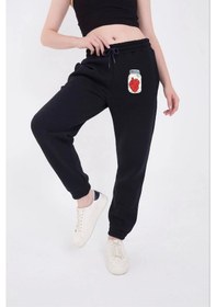 Resim Reka Moda Üç İplik Lastikli Baskılı Eşofman Pantolon - Lacivert Lacivert 