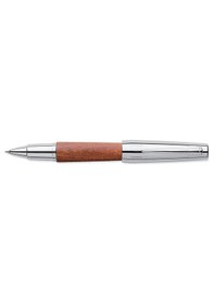 Resim Faber-Castell E Motion Roller Kalem Kahverengi,Krom KaplamaAhşap Gövde, Yaylı Klipsli,Hediye Kutulu Yazım Kalemi 