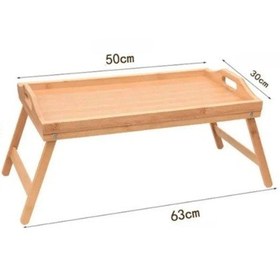 Resim Katlanır Ayaklı Bambu Yatak Keyif Tepsisi 50cm 30cm , Portatif Tepsi Bambu 