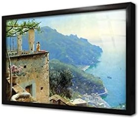 Resim Terasta Konuşan İnsanlar Çerçeveli Cam Tablo 20x30 cm CB17049 