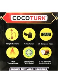 Resim Cocotürk Çakmakla Kolay Yanan Hindistan Cevizi Nargile Kömürü Köz (270508858) 