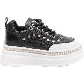 Resim Derinet Yüksek Taban Taşlı Kadın Sneaker 