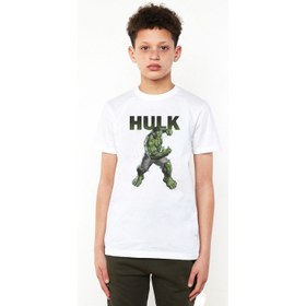 Resim Hulk Baskılı Unisex Çocuk Beyaz T-Shirt 