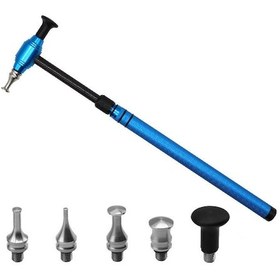Resim Araba Çizik Onarım Aracı Teleskopik Alüminyum Alaşımlı Çekiç 5 Çarpma Başlığı İle Boyasız Çizik Giderme Araç Seti Mavi 