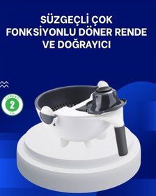 Resim Mutfak İçin Pratik 5 Bıçaklı Rende Ve Süzgeç Seti Çok Renkli 