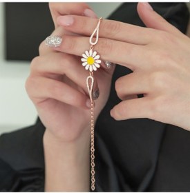 Resim Nereze 925 Ayar Kelepçe Model Papatya Bileklik Kadın Gümüş Bileklik 