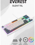 Resim Everest SILENT TKL Sessiz Rainbow Q Türkçe Klavye Membrane Oyuncu Klavyesi Gaming Klavye KB-98 TKL 