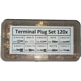 Resim YATE10 120 Adet Pirinç Terminal Konnektör Seti Kutulu 