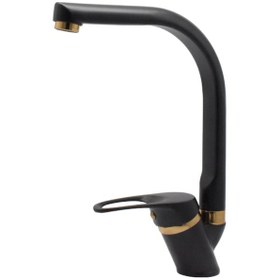 Resim Kustar Tyal Altın Siyah Mutfak Eviye Bataryası 