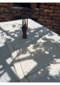 Resim Diletto Ponpon Dokulu Hasır İp Detaylı Bohem Runner Beyaz 