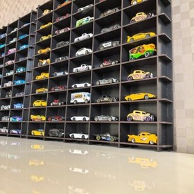 Resim 1/64 Ölçek Oyuncak Hobi Koleksiyon 100 Araçlık Set Model Oyuncak Araba Rafı-Siyah 