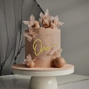 Resim 1 Adet Altın Bir Pasta Süsü Akrilik Mutlu Yıllar Cupcake Süsü 1 Yaş Doğum Günü Partisi Pasta Süslemeleri Parti Malzemeleri 