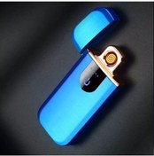 Resim Genel Markalar Gazsız Çift Rezistanslı Elektrikli Usb Şarjlı Çakmak Led Göstergeli Dokunmatik Mavi 