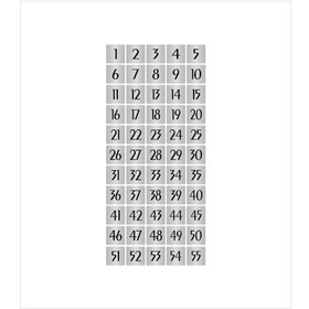 Resim Metal Kapı Masa Dolap Numarası Sade Model 3,5x3,5cm Gümüş Renk 55 Adet 1 55 