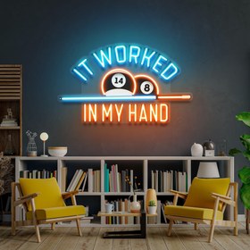 Resim Bilardo Baskılı 4 Neon Tabela - 85cm | 33in / MultiColor 