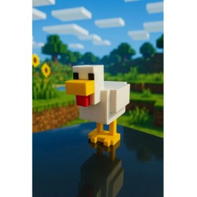 Resim Minecraft Pixel Temalı Tavuk Figürü - 1 Adet 