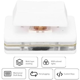 Resim Bewinner 1 Tuşlu Programlanabilir Makro PC Klavye, KullanıCı Tanımlı USB Düğmesi Tek Klavye, RGB Mekanik OSU Tuş Takımı, USB C Kablolu Oyun Için Özelleştirilmiş Kısayol Tuşu (WHITE) 