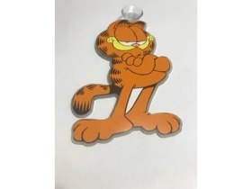 Resim Garfield Vantuzlu Pleksi Cam Süsü - Garfield Cam Süsü - Garfield Pleksi 
