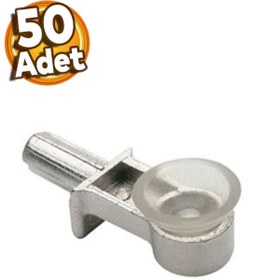 Resim Badem10 Raf Pimi Vantuzlu Cam Ahşap Metal Raf Tutucu Çivisi Mobilya Dolap Pimi (50 Adet) 