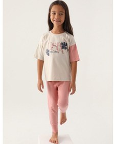 Resim U.s. Polo Assn.1809 Lisanslı Rose Bej Kız Çocuk Pijama Takımı 001 