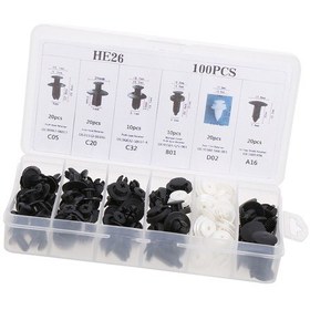 Resim 100 Adet Araba Vücut Plastik Itin Tutucu Pin Perçin K15467 