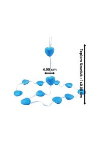 Resim 12' Li Sarkıt Kalp Süs - 160 Cm - Mavi 