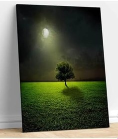 Resim StellaStore Gece Gökyüzü Dolunay Ve Ağaç Kanvas Tablo, 70 x 100 