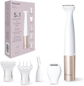 Resim Panasonic ES-WM31 5'i 1 arada çok amaçlı tıraş makinesi, vücut ve bikini bölgesi, kadınlar için tüy alıcı, kadın tıraş makinesi, 5 başlık, IPX7 su geçirmez, ıslak ve kuru, pille çalışır (1 x AA 