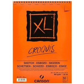 Resim Canson Croquıs XL Eskiz 90 GR Üsten Spiralli A4 50 YP 