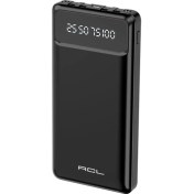 Resim Acl 10000 Mah Powerbank Göstergeli Powerbank Type C - Lightning - Micro USB - USB Kablolu Powerbank Taşınabilir Şarj Aleti Hızlı Şarj Aleti Powerbank Pw-82 (Siyah) 