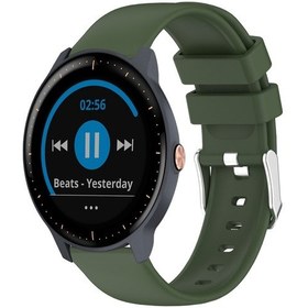 Resim Garmin Vivoactive3 Müzik İçin 20mm Pürüzsüz Düz Renk Silikon Saat Bandı Ordu Yeşili 