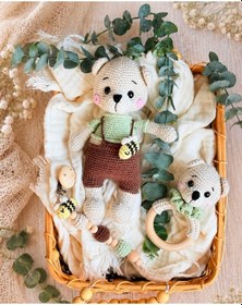 Resim Amigurumi Arılı Ayıcık 3lü Set Unisex 