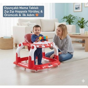 Resim Kornalı Oyuncaklı Mama Tablalı Zıp Zıp Hoppala Yürüteç & Örümcek & İlk Adım 