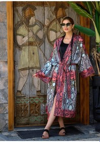 Resim Mayovera Yılan Desen Kimono Çok Renkli 