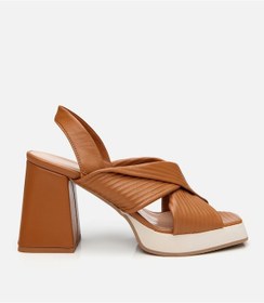 Resim Hotiç Kadın Deri Taba Kalın Topuklu Sandalet 01sah306450a370 Taba 