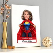 Resim Kişiye Özel En Süper Anne Karikatürlü Kanvas Tablo 