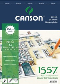 Resim Canson 1557 Desin Eskiz ve Çizim Defteri 180gr Spiralli A4 20 Syf 
