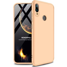 Resim Microsonic Redmi Note 7 Pro Uyumlu Kılıf Double Dip 360 Protective Gold 