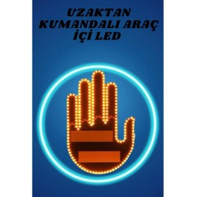 Resim Marsilyan Pilli LED Işık Araç Camı Için Uzaktan Kumandalı El Simgesi 