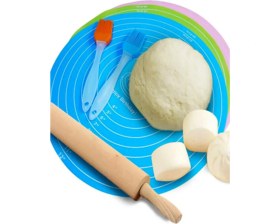 Resim Gampus Yuvarlak Yapışmaz Premium Kalite Ölçülü Silikon Hamur Açma Matı 30CM /kek Pasta Pişirme Kağıdı Işlev 