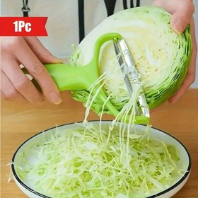 Resim 1 Adet Paslanmaz Çelik Lahana Doğrayıcı ve Dilimleyici - Mor Lahana, Marul, Havuç için Geniş Ağızlı Manuel Sebze Dilimleyici - Ev ve Restoran Kullanımı İçin Gıda Güvenli Mutfak Aleti, Salata Hazırlama Aracı | Rahat Tutma Sapı | Dayanıklı Yapı, Sebze Doğrayıcı ve Dilimleyici 
