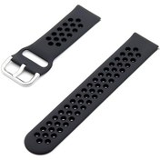 Resim Padalink 22mm Evrensel Kordon Kolyeli Silikon Saat Kayışı - Spor İçin Nefes Alır, Ter/su Dayanıklı, Kol Büyüklüğü Ayarlanabilir Siyah 